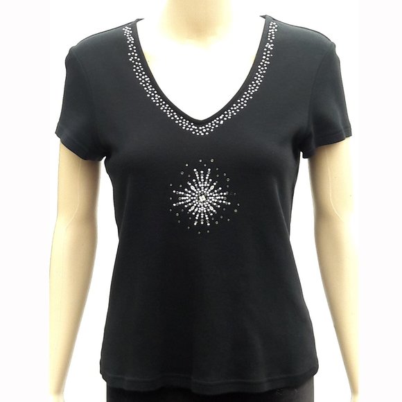 Bedazzled Black T-Shirt - Picture 1 of 2